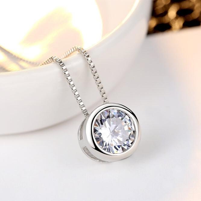 Korean Style Colorful Zircon "Only Love" Pendant with Short Box Chain - European & American Jewelry