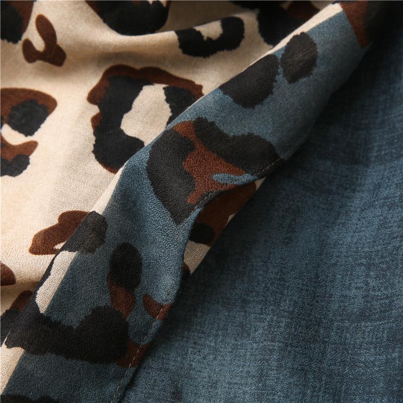 Women Fashion Leopard Patchwork Fringe Viscose Shawl Scarf Lady High Quality Wrap Pashmina Stole Bufandas Muslim Hijab 180*90Cm
