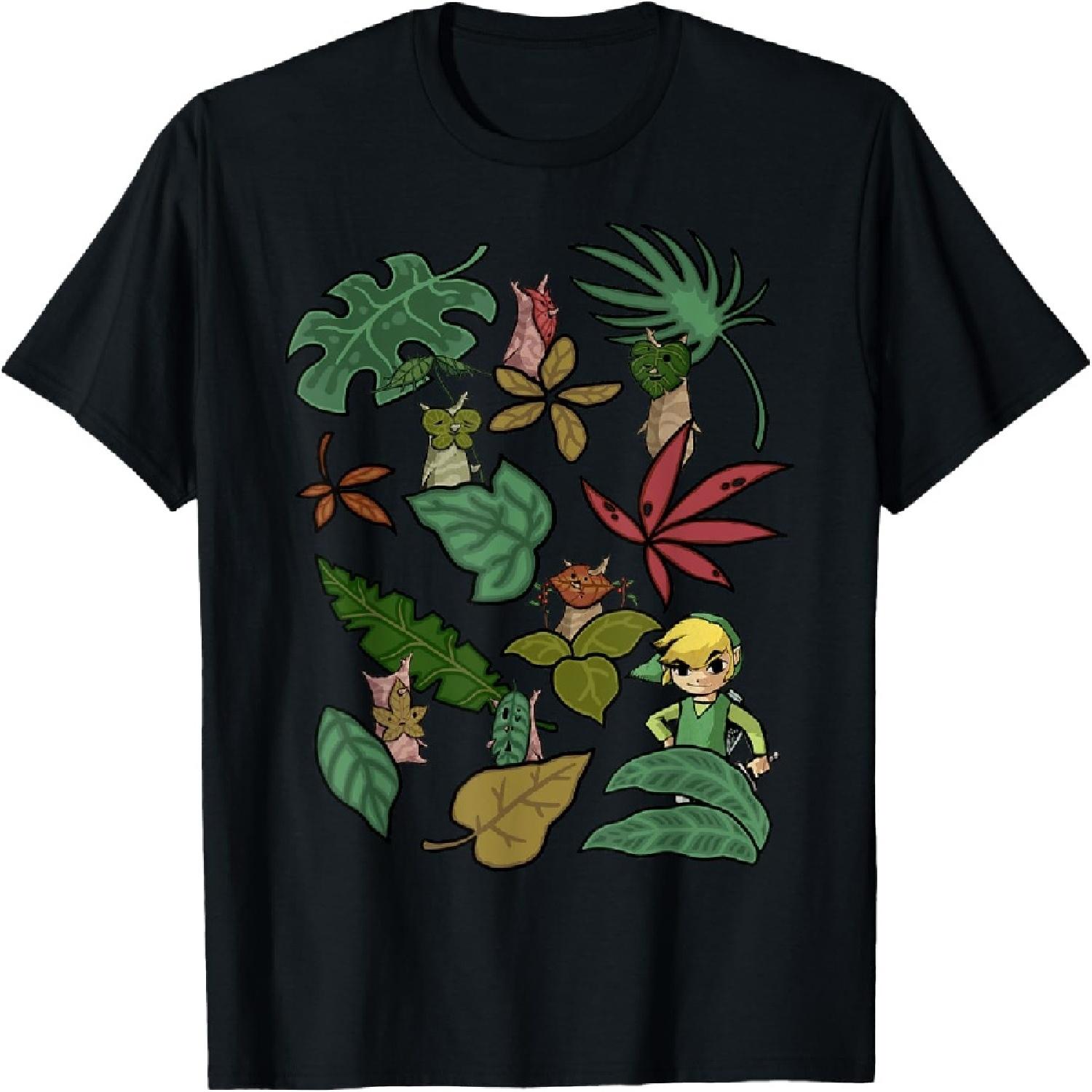 

The Legend of Zelda_ The Wind Waker Link Plant Life Jumble T-Shirt XXXXXL чорний