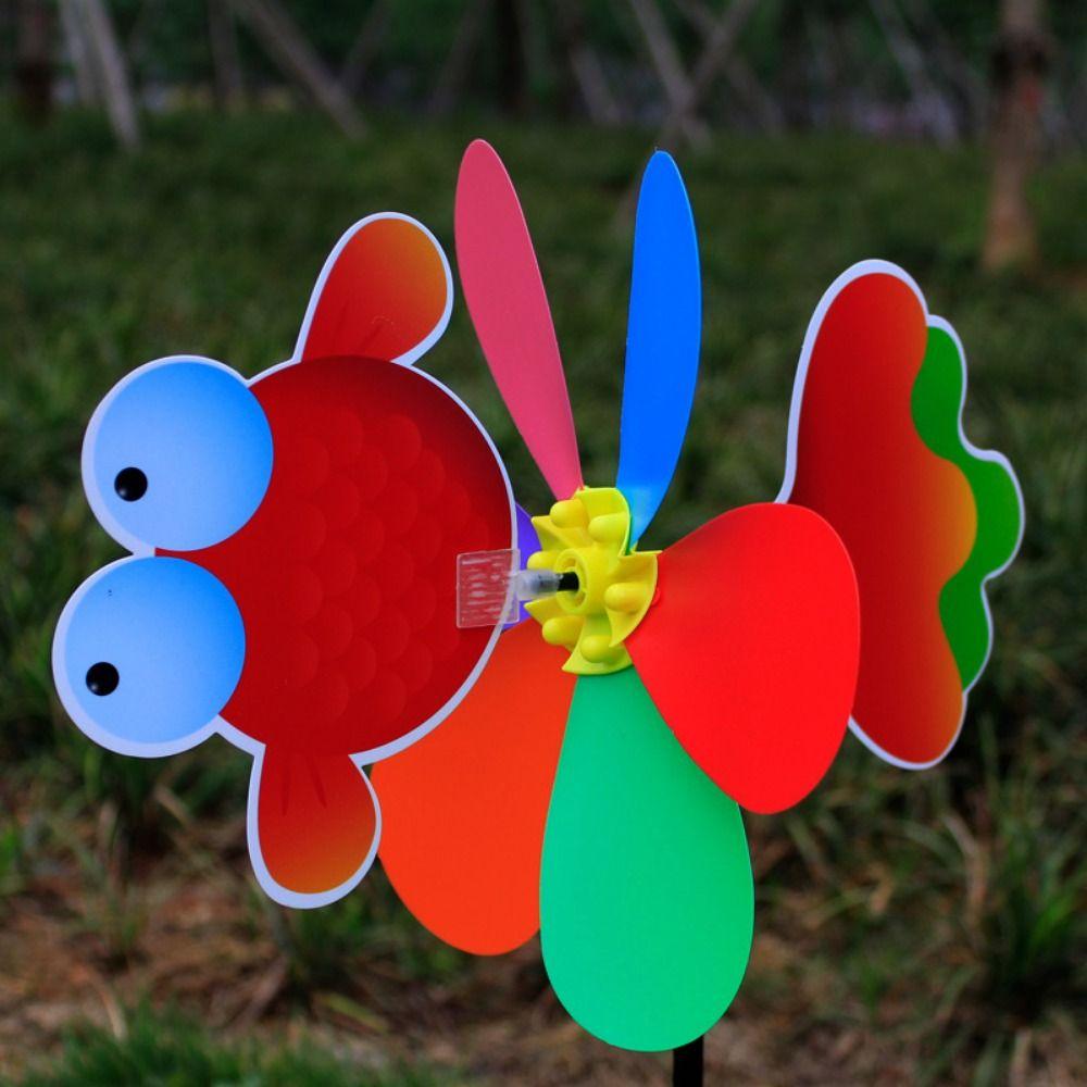 Colorful Cartoon Windmill Plastic Cartoon Children Toys  Garden Yard Decor