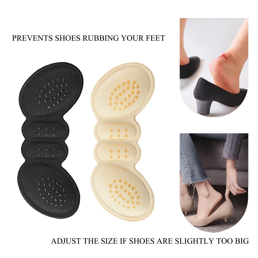 Heel Pads for Shoes Too Big, 180° Heel Grips to Prevent Slipping & Blisters, Self-Adhesive Liner Inserts,  1 Pair