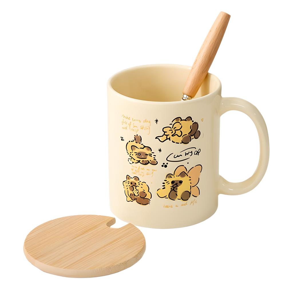 Korean Version of Cartoon Brown Butterfly Mug Ins Windy Good Looking Water Cup Summer Student Water Cup Coffee Cup