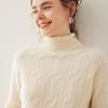 Women's Three-Ply Thick Cashmere High-Neck Pullover Sweater - Warm Knitted Base Layer