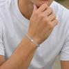 White Zircon Cuban Bracelet for Men Boys,16-21CM Never Fade Curb Chain Links Wristband,Hip Hop Cool Simple Jewelry Gift