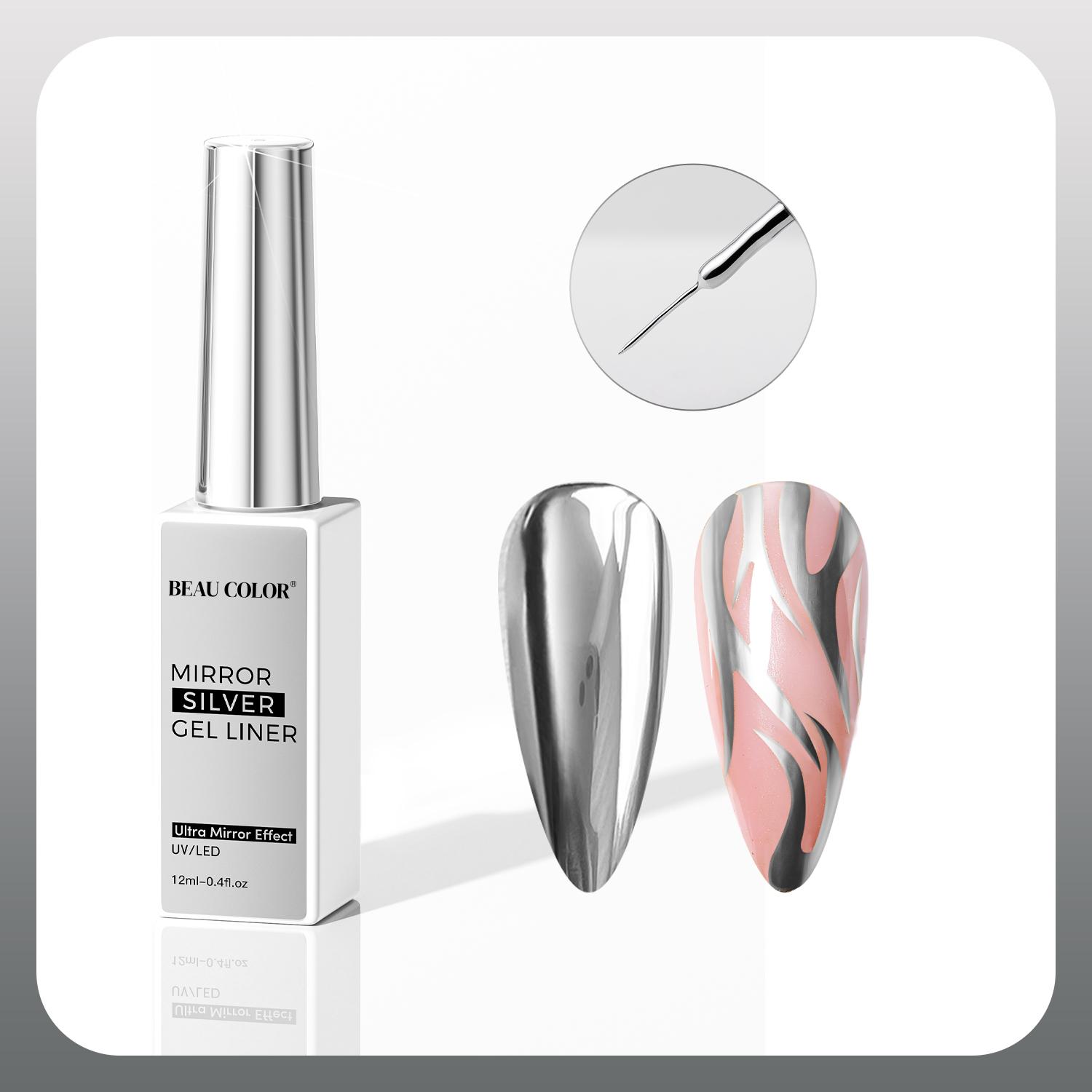 

JTING 15 мл зеркальный золотисто-серебристый металлический эффект гель-лак для ногтей многофункциональный рисунок DIY нейл-арт УФ/светодиодный гель-лак серебряный