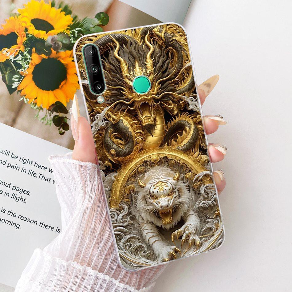 For Huawei Y7p Cool Dragon Tiger Pattern Phone Case For Huawei Y7P 2020 ART-L28 ART-L29 Soft Silicone TPU Cases