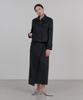 Illoje Asymmetrical Belt Wool Skirt (Charcoal)