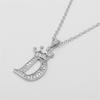 Pendant Necklace Crown 26 Letter Jewelry Sparkling Cubic Zirconia Choker Necklace Birthday Gift