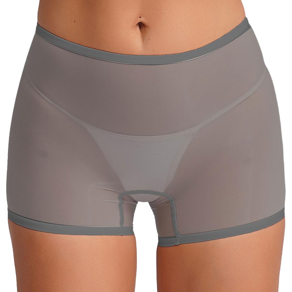 Női átlátszó, rugalmas, fényes, alacsony derékbőségű, fiúshort boxer alsónadrág