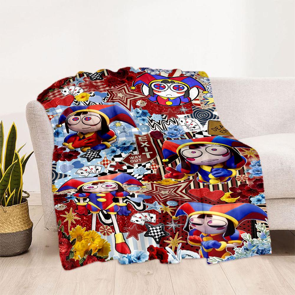 Digital Circus Blanket Durable Comfort Great for Seaside Bed Sofa Four Seasons Universal Warmthful Decor Suitable for Gifting Relatives and Friends