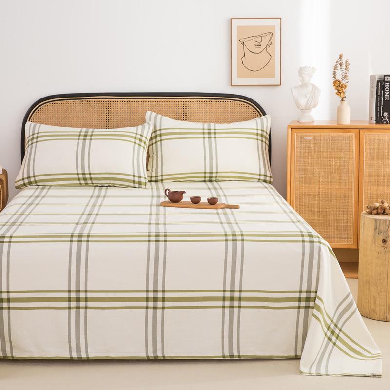 Wholesale 100% cotton old coarse cloth sheets pure cotton kang single three-piece set single piece soft mat student dormitory mat