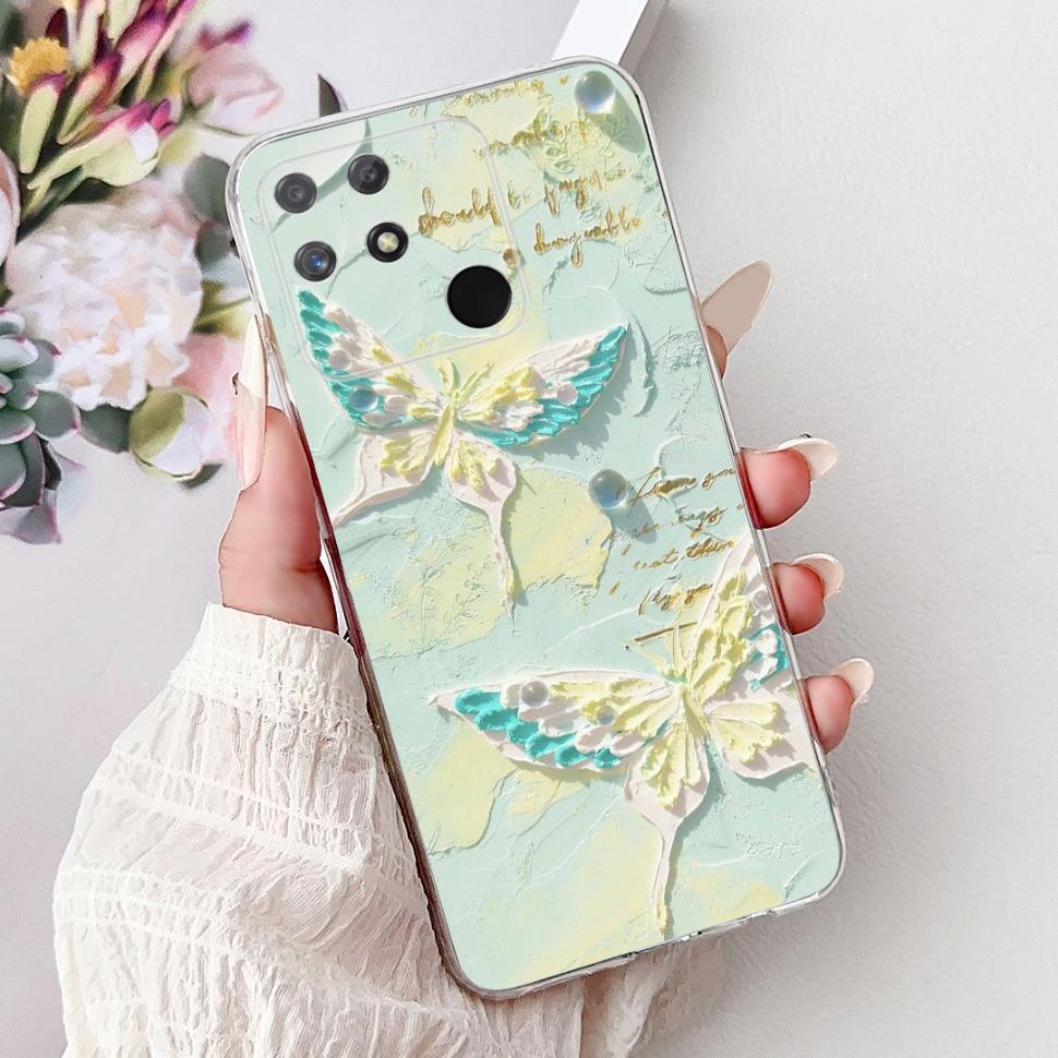 Soft Full RMX3430 Protective Cover For Realme Narzo 50A Casing Cat Pattern For Realme Narzo 50A Narzo50A Silicone Covers Case