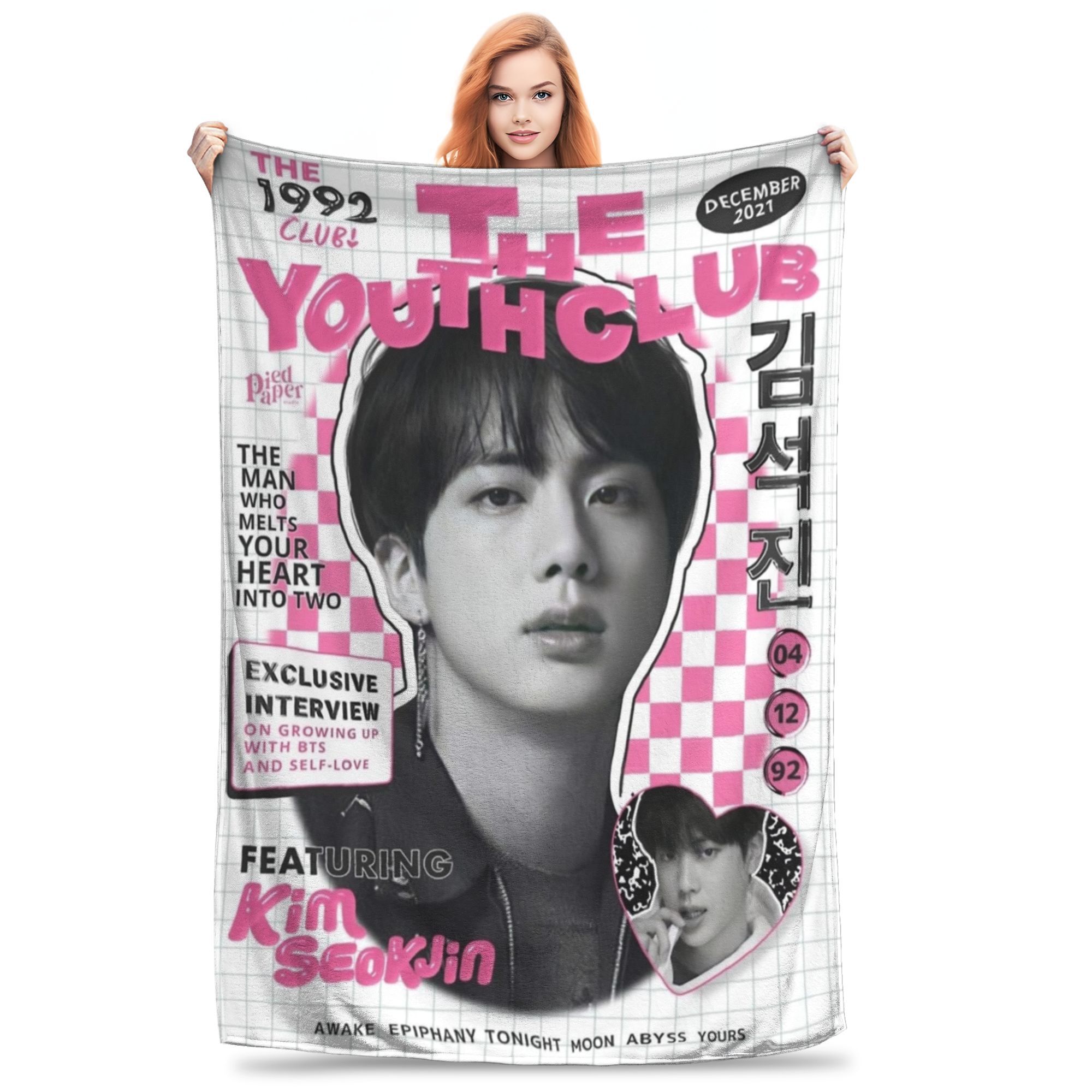 

Плед JinS Runseokjin EP Tour 2025 concert kpop Многоразмерный Мягкий Пушистый Плюшевый Плед для Дивана и Кровати 30x40in