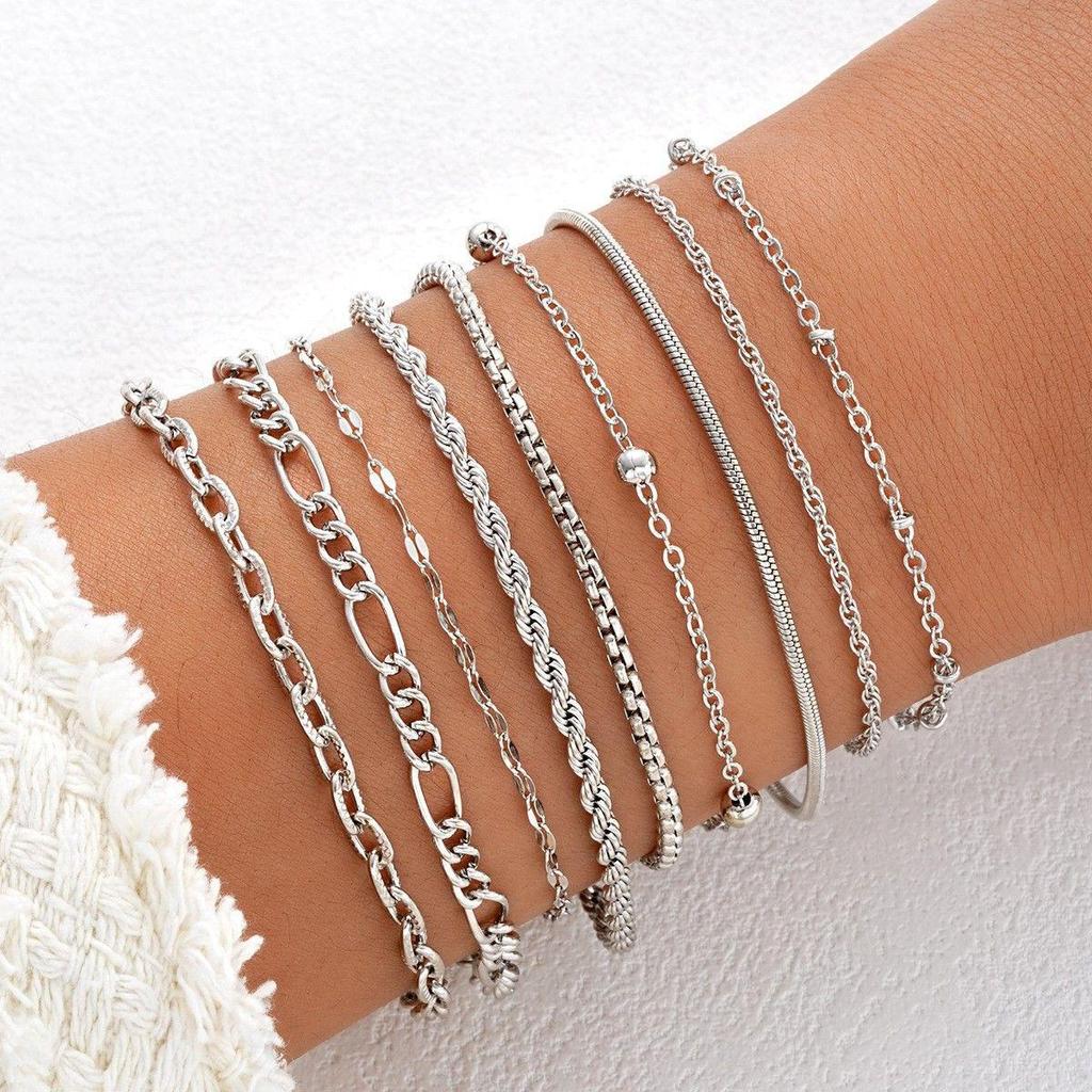 Bohemian Minimalist Multi-layer Women's Chain Bracelet Set