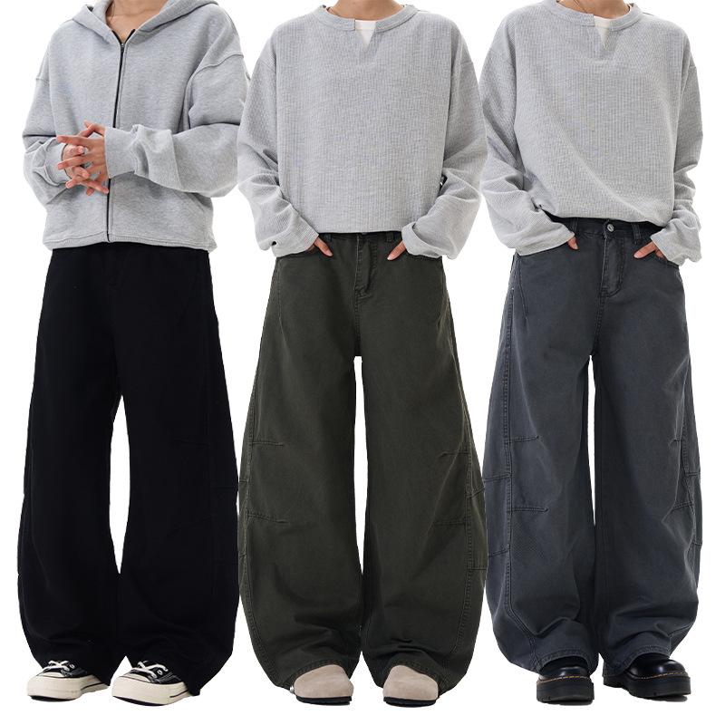 

LKTM Unisex American Retro Wide Leg Scimitar Pants - Deconstructed, Casual, Cleanfit Silhouette L [125-140 lbs]