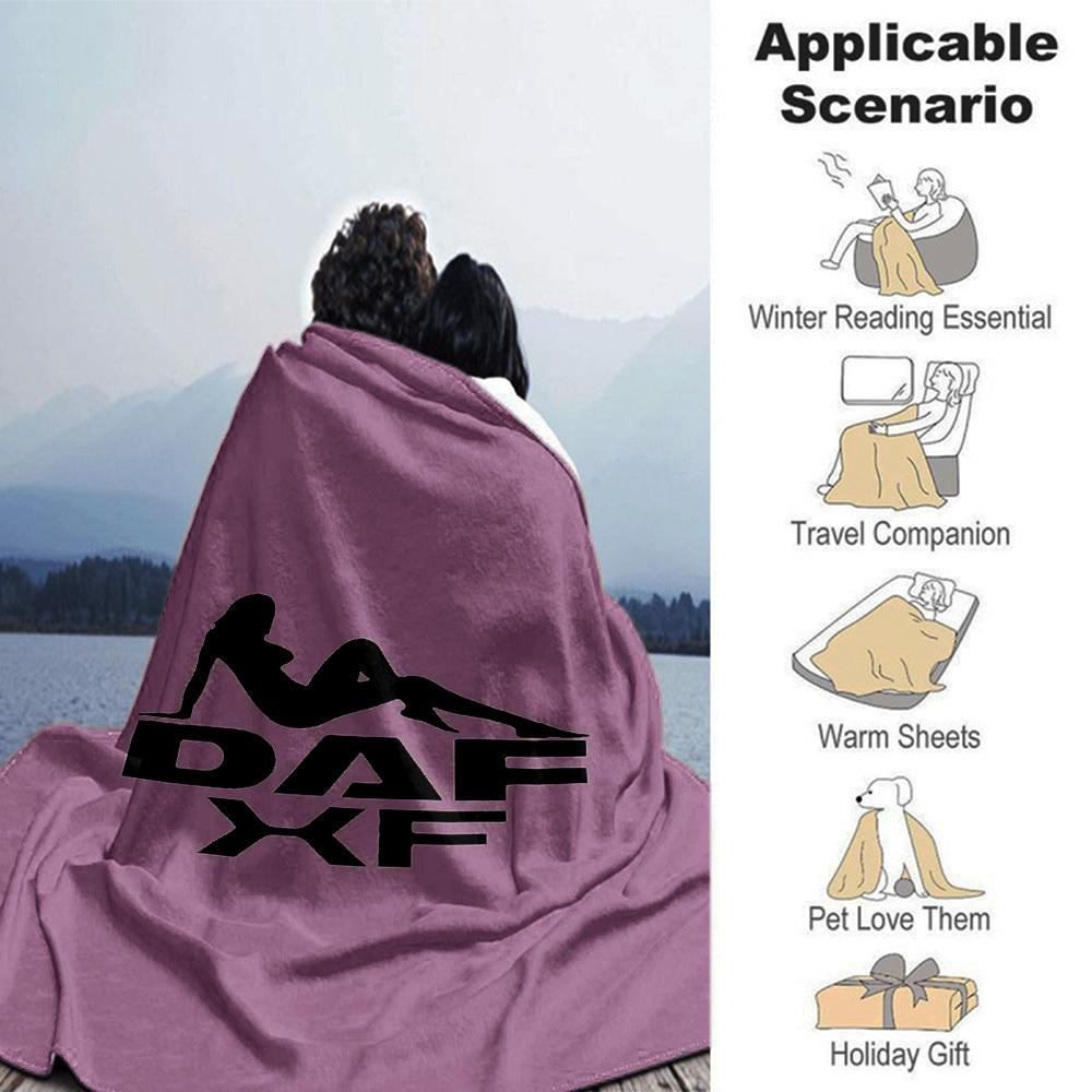 1pc DAF XF Soft Flannel All Season Throw for Home, Office, Outdoor UseDurable Comfort Soft Warm Throw for Home