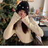 Semi-turtleneck Black Shirt Women's Autumn New Foreign-style White Inner Sweater Design Sense Casual Knitting