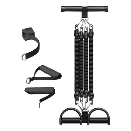 

2/3/4-трубный педальный эспандер с ручкой, многофункциональная эластичная йога-веревка для подтягиваний, мужской женский педальный тренажер, оборудование для тренировок C чёрный