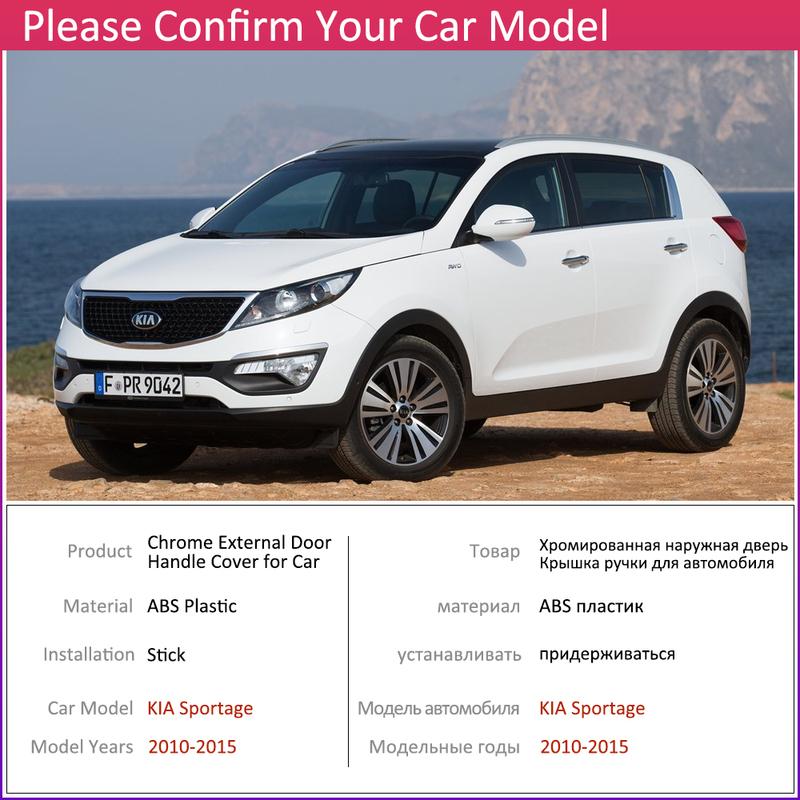 for KIA Sportage MK3 SL 2010~2015 Chrome Exterior Door Handle Cover Car Accessories Stickers Trim Set 2011 2012 2013 2014
