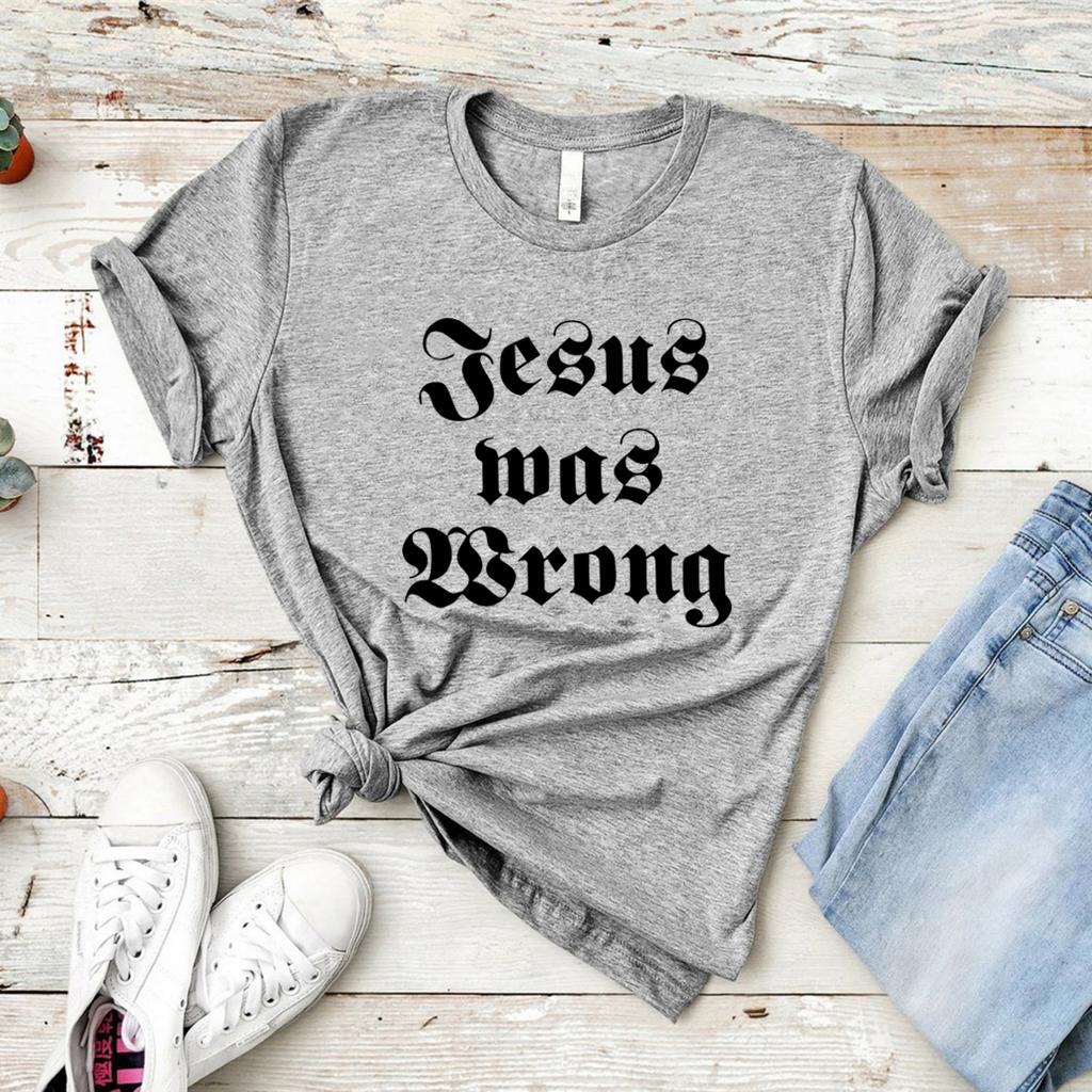 Jesus Lag Falsch Kurzarm Damen T-Shirt Little Miss Sunshine T-Shirt Kurzarm Grafik-Tee Damen Freizeit-Tops