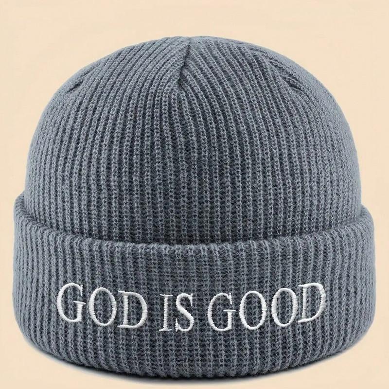 1pc God Is Good Christian Faith Warm Knitted Hat Unisex Skiing,Cycling,Gatherings and Daily,Giving Gifts to Family and Friends