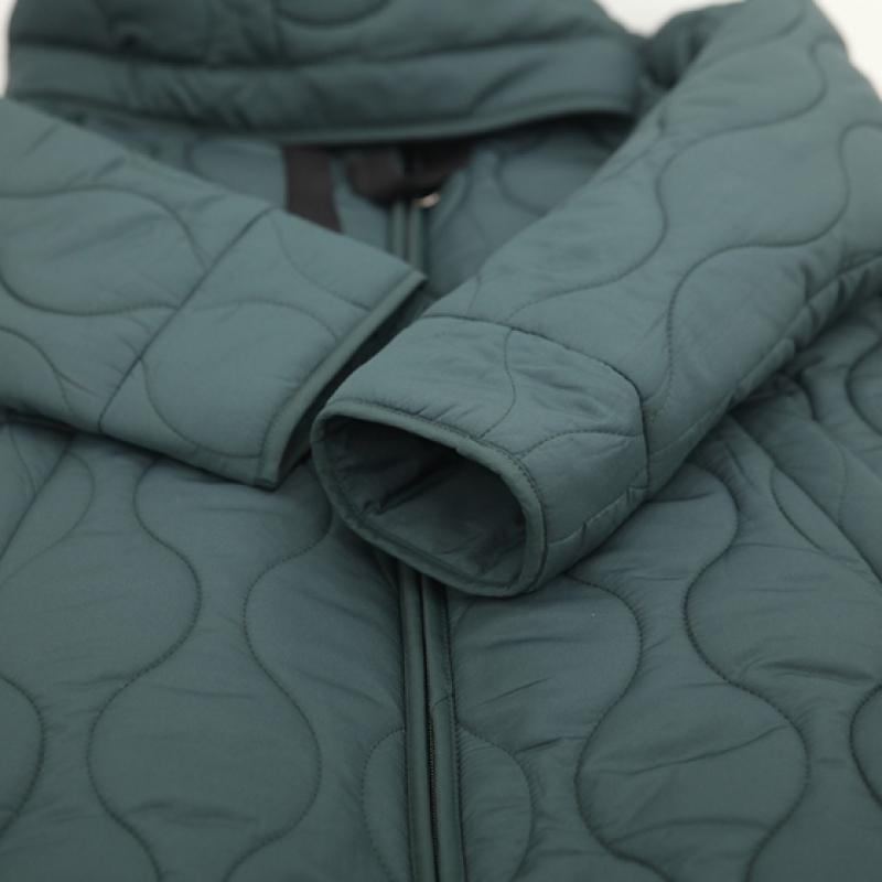 Shiz Madam Women S Water Droplet Quilted Mink Fur Hood Long Coat J31763