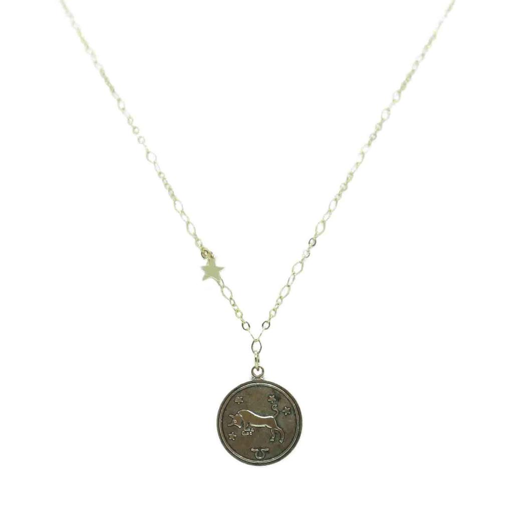 Amano Studio Zodiac Medallion - Taurus Constellation Necklace Jewelry - Gift for Taurus