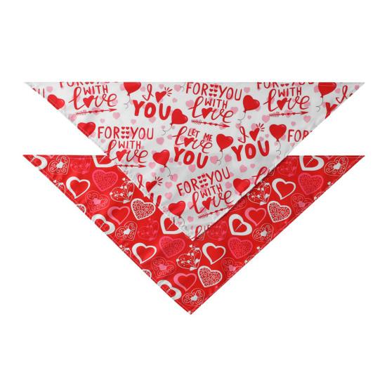Pet Saliva Wipes Adjustable Strap Exquisite Heart Pattern Pet Cleaning Cloth Pet Valentine Day Party Birthday