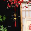 Chinese Lucky Fu Gold Ingot Hanging Ornaments Handwoven Tassel Auspicious Decor for Home New Year Celebration Gift