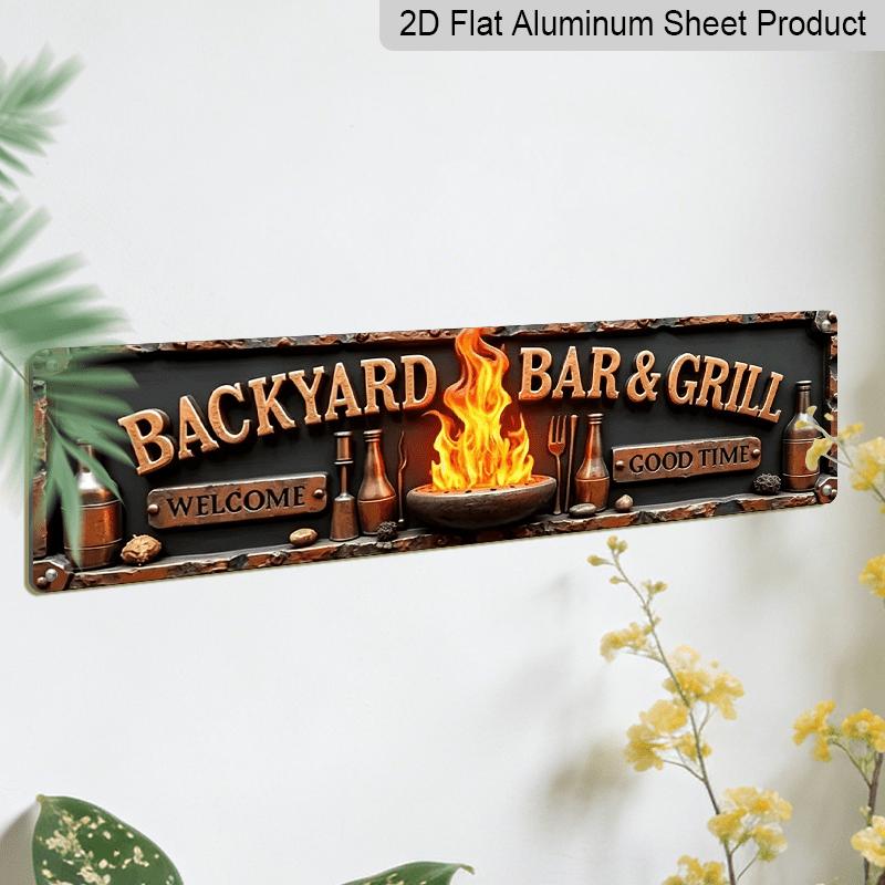 2D Flat, 1pc Vintage "Welcome Come Hither" Aluminium Decorative Sign - Rustic BBQ & Bar Decor Plaque with "Welcome To Come Good Times" Phrase for