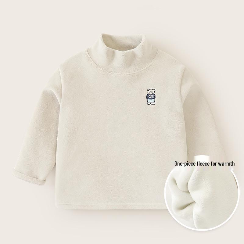Jungen fleecegefüttertes Winter-Basisshirt mit halbem Stehkragen U15124