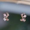 1Pair of Butterfly Stud Earrings, Fresh Opal Earrings, Women's New Trendy Autumn Earrings, Simple and Versatile Temperament Commemorative Gift