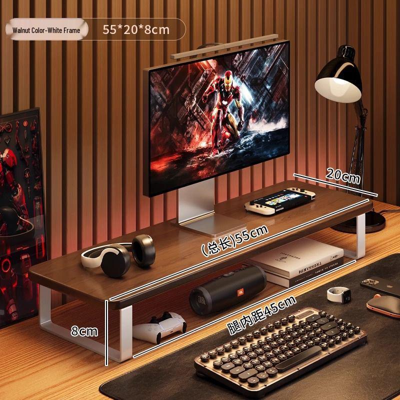 Desktop Organizer and Monitor Riser with Keyboard Tray
