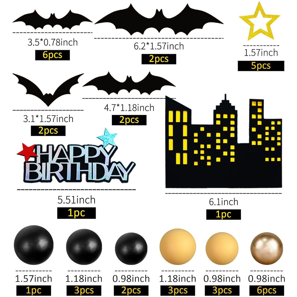 Superheld Fledermaus Kuchenaufsatz Happy Birthday Kuchendekorationen für Jungen Kinder Fledermaus Thema Geburtstagsfeier Halloween Partyzubehör