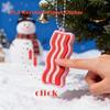 Cute 3D Printed Bacon Fidget Clicker Keychain Lightweight Anti-Anxiety Toy Pendant for Backpack Daily Decoration