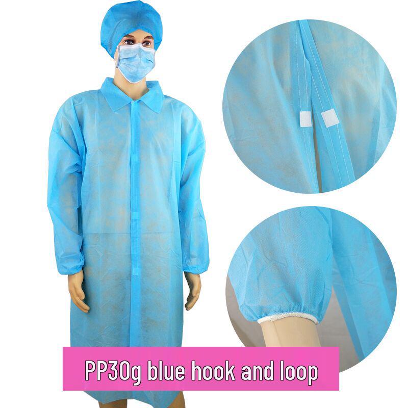 White Disposable Non-woven Lab Coat - Dustproof Isolation Suit for Food, Beauty, and Visitor Safety