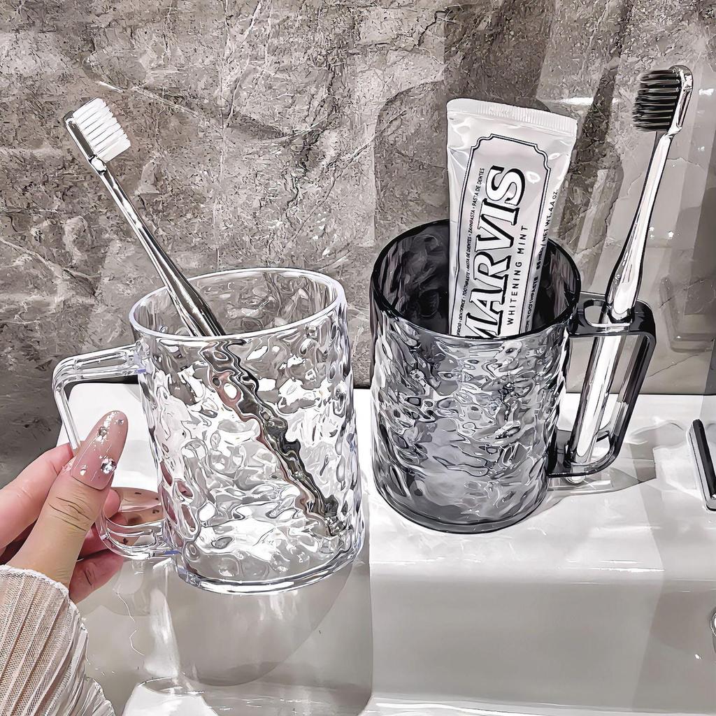 Kelímek na zubní kartáčky s ledovcovým vzorem: Luxusní, Průhledný Kelímek na Ústní Vodu pro Páry a Děti