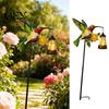 Lanternes Décoratives d'Extérieur Solaire Martin-Pêcheur Piquet de Jardin Lumineux, Art d'Oiseau Métallique pour Cour avec Lanterne Suspendue, Lumières Automatiques S'allumant du Crépuscule à l'Aube