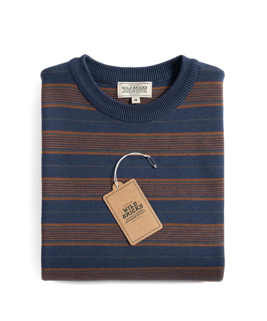 Waildeubeuligseu W23 Knitted Stripe T-Shirt (Blue&Brown)