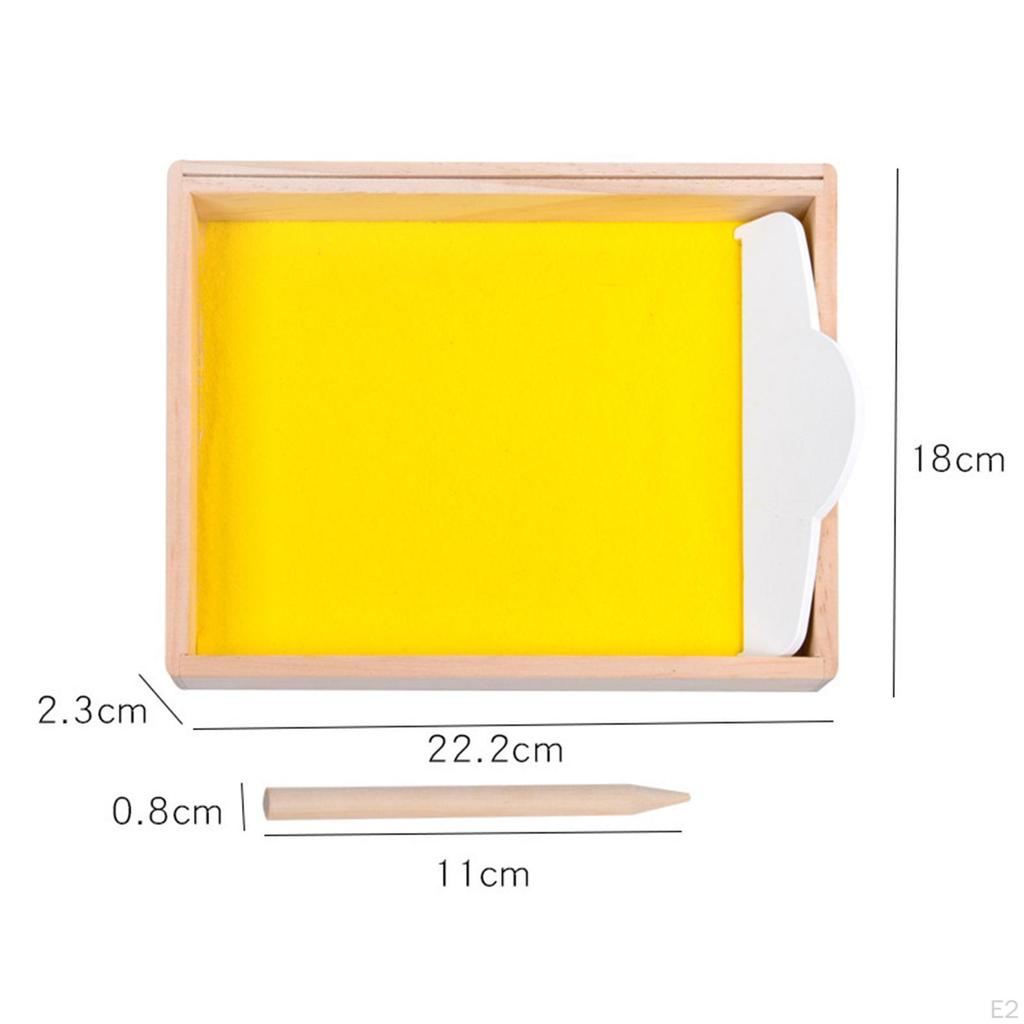 Wooden Alphabet Sand Tray Montessori Tracing Wood Writing Box Play