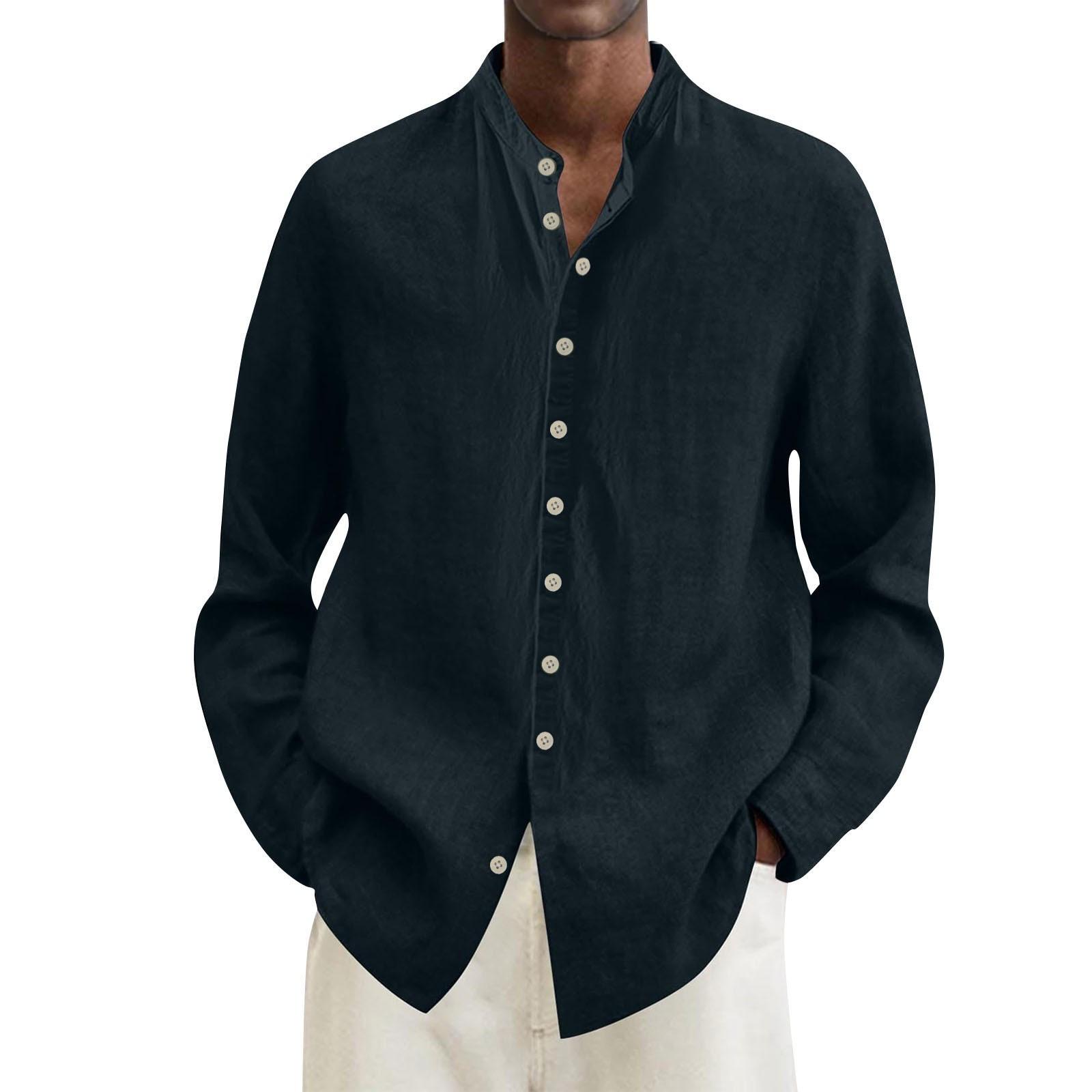 

Чоловіча літня нова сорочка з довгим рукавом, кардиган, пляжна сорочка XXL Темно-синій