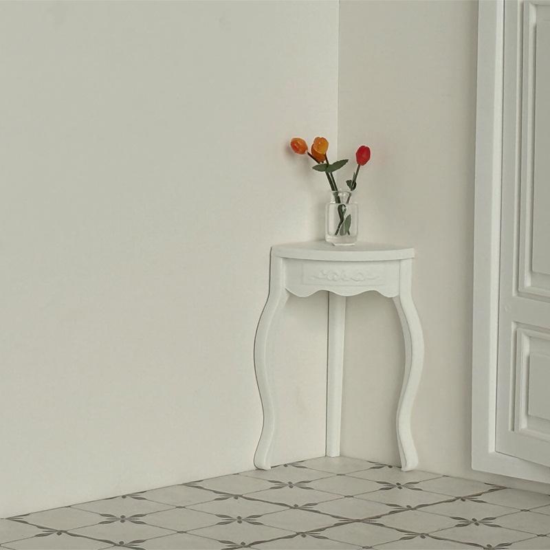 1Pcs Doll House Accessories 1:12 Dollhouse Miniature Retro Small Edge Several Mini Tea Table Furniture Home Model Decor Toy