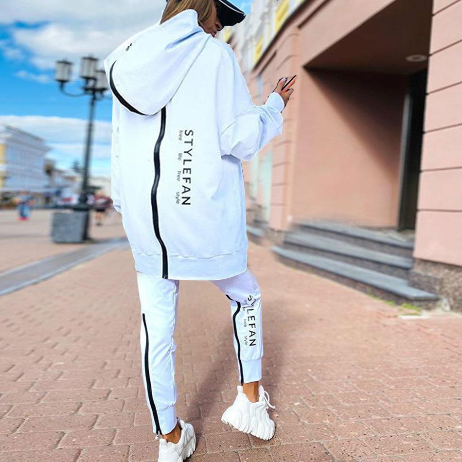 Frauen Mode Sweatsuits Trainingsanzug Jogging Anzug Streetwear Laufsport Zipper Lange Hoodies Lange Hose Zwei Stück Set