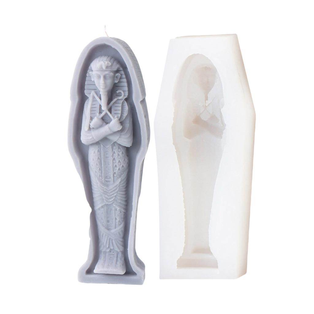 Flexible Silicone Mold 3D Mummy Shaped Wax Candle Molds Scented Aromatherapy Making Mould Handmade Ornament Mould
