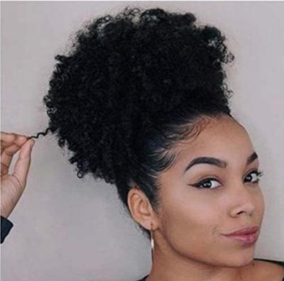 Coadă de cal tip „Afro Puff” cu șnur pentru Femei Negre cu Bucle, Coadă de cal Sintetică Premium Bucle Naturale cu Șnur