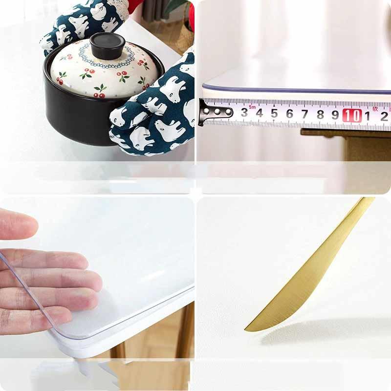Heavy Duty Transparant PVC Tafelkleed Dik Vinyl Tafelbeschermer Waterdicht Olie Hittebestendig Keuken Eettafel Bureau Beschermmat