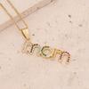 Jewelry Zircon Letter Clavicle Chain Stainless Steel Gift for Mother's Day MOM Necklace  Overlay