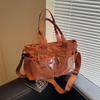 Versatile Large-Capacity Corduroy Shoulder Bag for Women - New Korean Style
