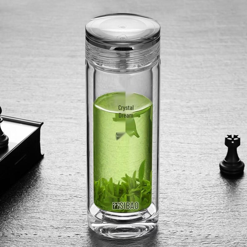 SIBAO Crystal Dream 280ml Double-Layer Insulated Glass Tea Cup