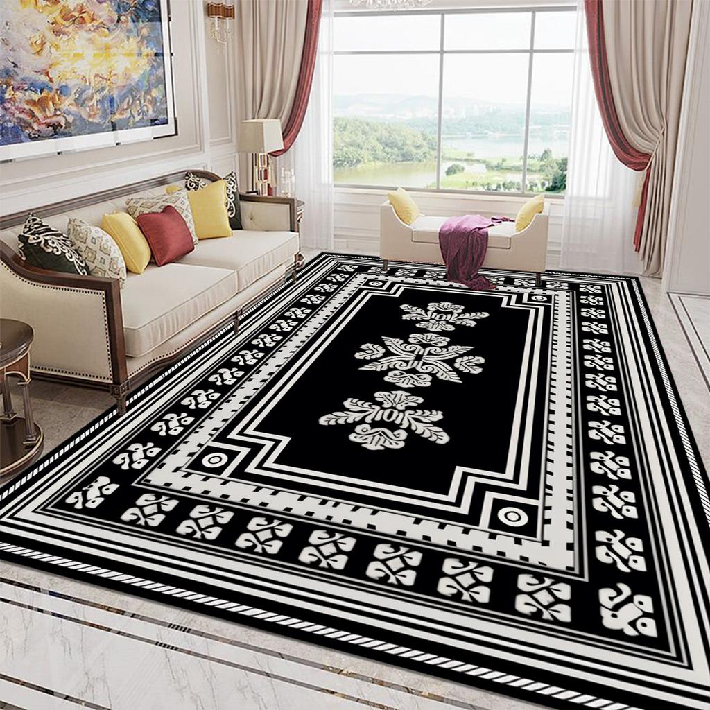 Luxury Style Golden Large Size Carpet Living Room European Decoration Sofa Area Rugs for Bedroom Washable Entrance Mats Non-slip